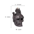 Miniatyrbild 4 av 4: Keramisk backflow rökelsehållare - Skalleformad rökelsebrännare med ljus - för kontor, heminredning och halloweenpresent
