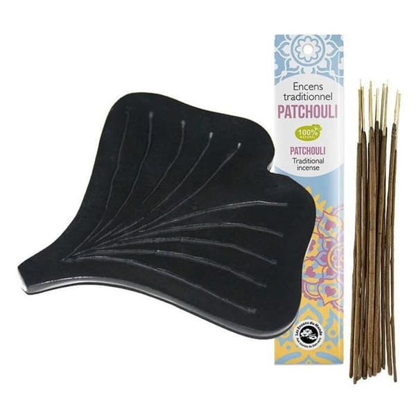 Ginko rökelsehållare + indisk patchouli rökelse