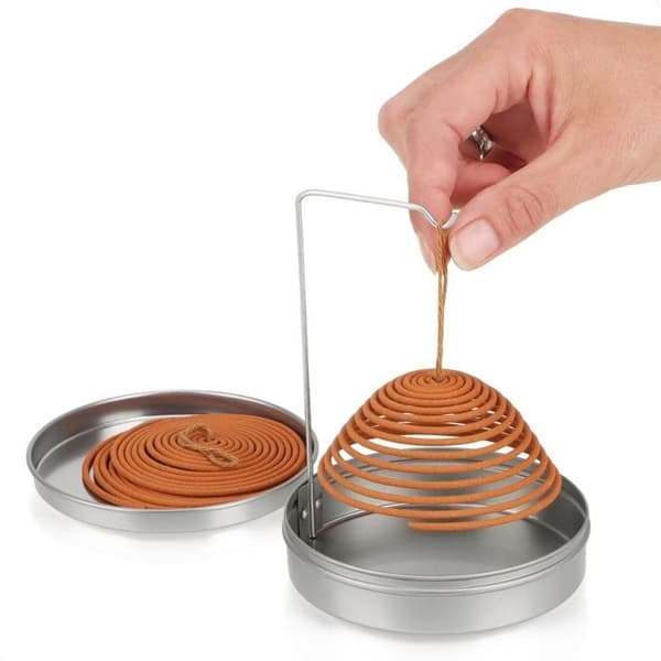 Citronella Rökelse Mot Mygg i Spiral med Stålstöd och Metallåda för Utomhus Trädgård Terrass - Pack med 3