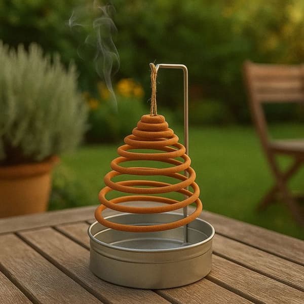 Citronella Rökelse Mot Mygg i Spiral med Stålstöd och Metallåda för Utomhus Trädgård Terrass - Pack med 3