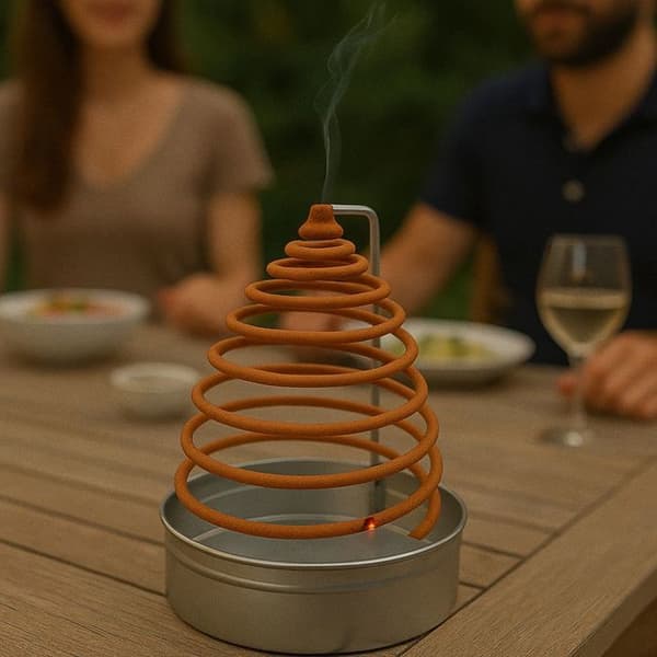 Citronella Rökelse Mot Mygg i Spiral med Stålstöd och Metallåda för Utomhus Trädgård Terrass - Pack med 3
