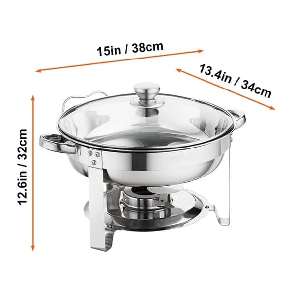 Chafing Dish Sæt, Rustfrit Stål, Fuldstørrelses Pan