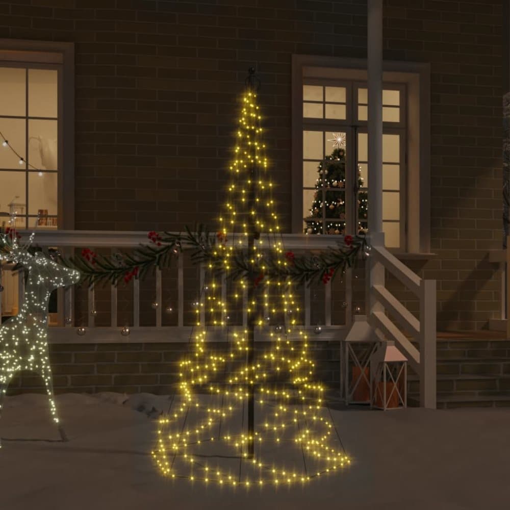 Julgran på flaggstång varmvit 200 LEDs 180 cm CDON