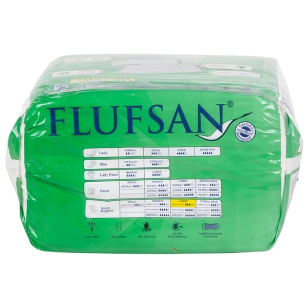 vidaXL Flufsan Vuxenblöjor engångsblöjor 15 st storlek L
