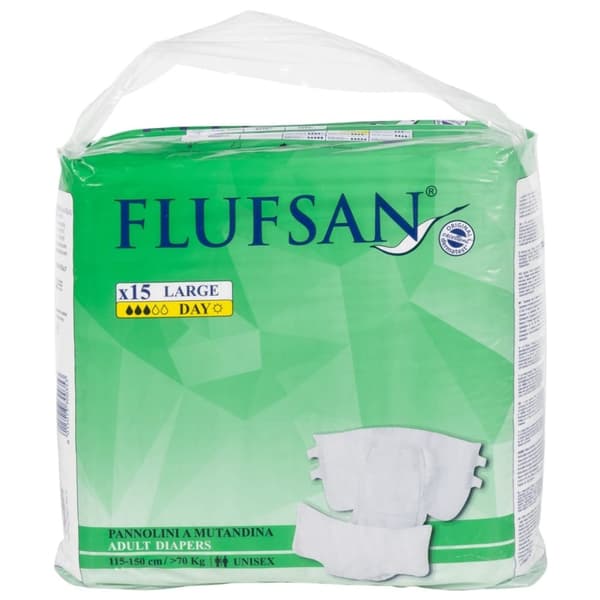 vidaXL Flufsan Vuxenblöjor engångsblöjor 15 st storlek L
