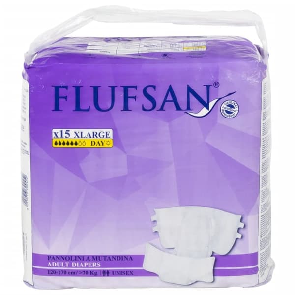 vidaXL Flufsan Vuxenblöjor engångsblöjor 15 st storlek XL