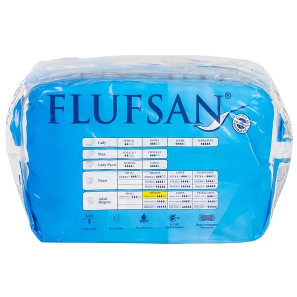 Flufsan Aikuisten kertakäyttöiset vaipat 15 kpl koko M -  Pidätysavut