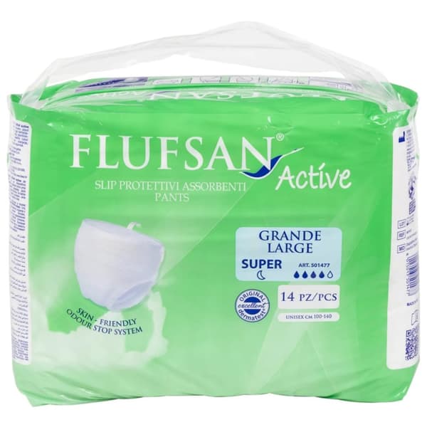 Flufsan voksenble til inkontinens 14 stk. str. L -  Hjælpemidler mod ufrivillig vandladning