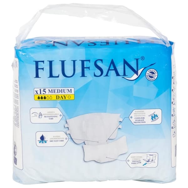 vidaXL Flufsan Vuxenblöjor engångsblöjor 15 st storlek M