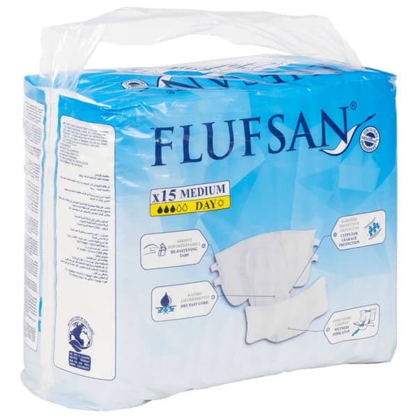 vidaXL Flufsan Vuxenblöjor engångsblöjor 15 st storlek M