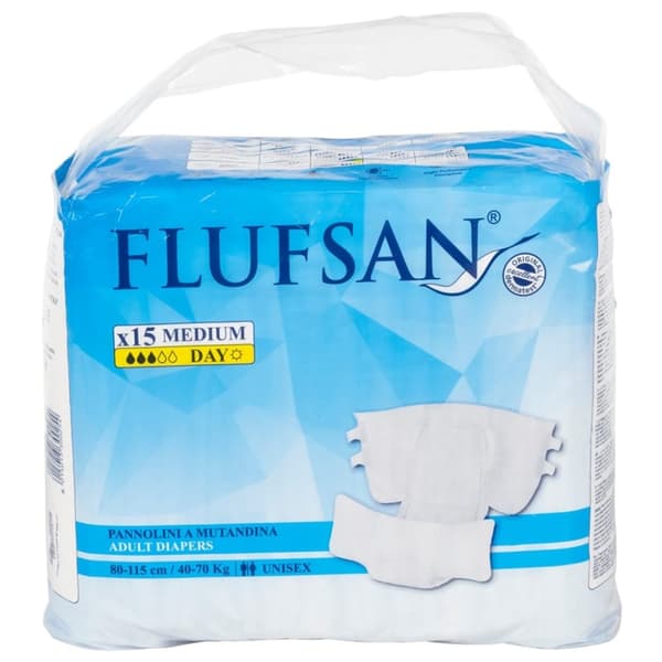 vidaXL Flufsan Vuxenblöjor engångsblöjor 15 st storlek M