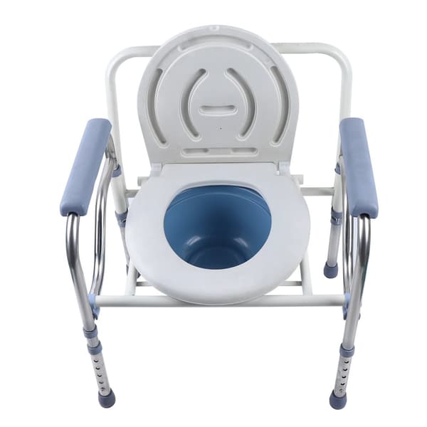 Folding Commode Stol, Højdejusterbar, Letvægts og Sammenklappelig,Blå