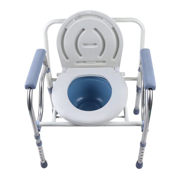 Folding Commode Stol, Højdejusterbar, Letvægts og Sammenklappelig,Blå