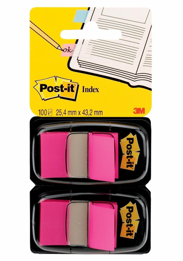 Index POST-IT 25,4x43,2mm cerise 100/fp 6st