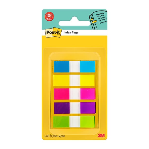 Index POST-IT 11,9x43,1 5-färg 100/fp 6st