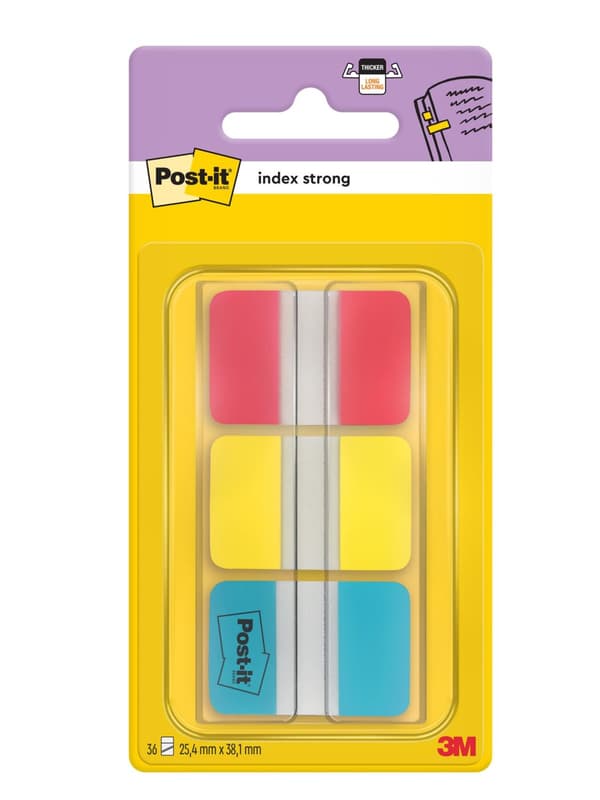 Index POST-IT stark 25,4x38,1r/g/b 66/fp