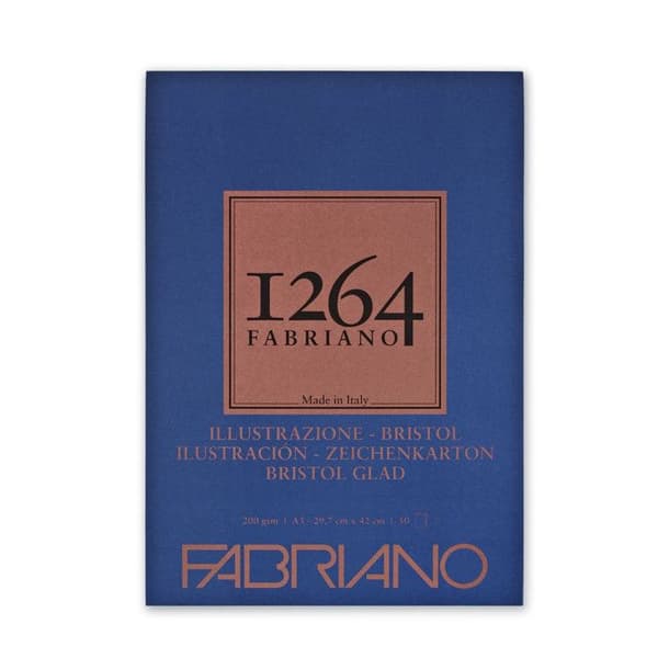 Bristolpapper 1264 A3 200g 1 sida klistrad 50 ark 29,7x42 cm