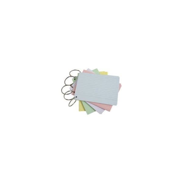 Flashcards - Exacompta - Paket med 50 A7-kort - Små rutor - Slumptalsfärger - Studier