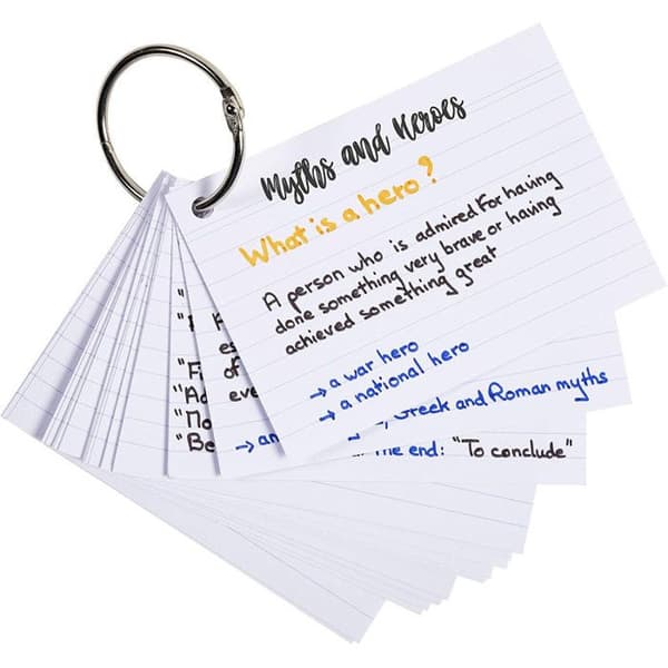 Bristolkort - A7 105x74mm - Linjer - Perforerat - Med ring - Exacompta