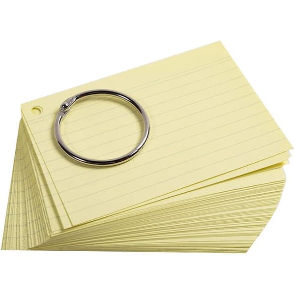 Bristolkort - A7 105x74mm - Linjer - Perforerat - Med ring - Exacompta