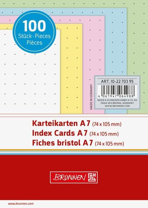 Fiche bristol Brunnen - 102270395 - Fickor A7 med prickar