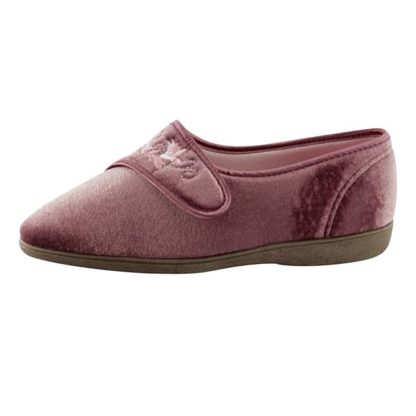 Sleepers Womens/Ladies Jolene Touch Fastening Embroidered Slippers