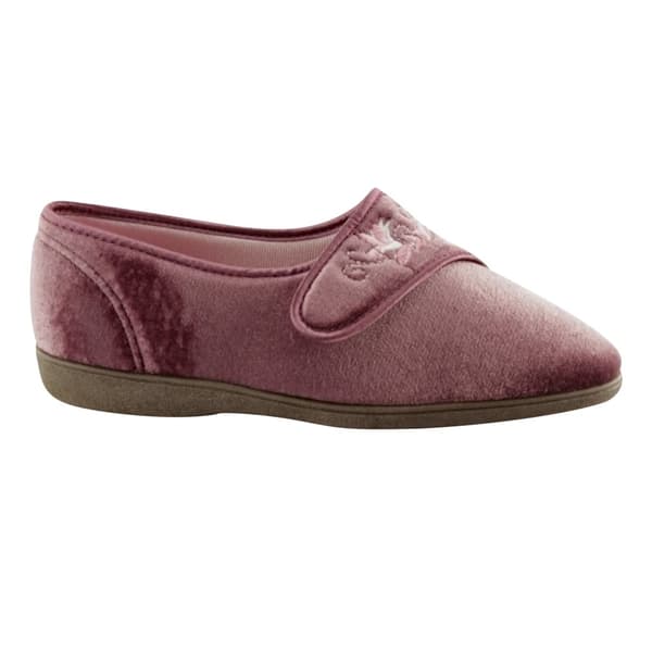 Sleepers Womens/Ladies Jolene Touch Fastening Embroidered Slippers