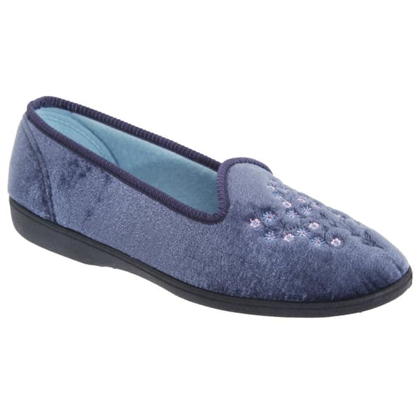 Sleepers Dame/Dame Nieta Almindelig Broderede Tøfler Blueberry 7 UK