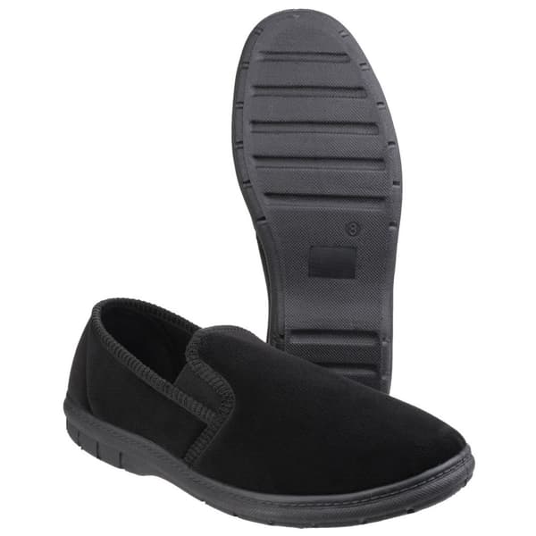 Fleet & Foster Mens John Twin Gusset Memory Foam Slipper