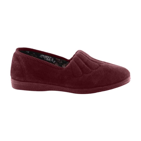 Sleepers Womens/Ladies Fan Stitch Wide Fitting Slippers