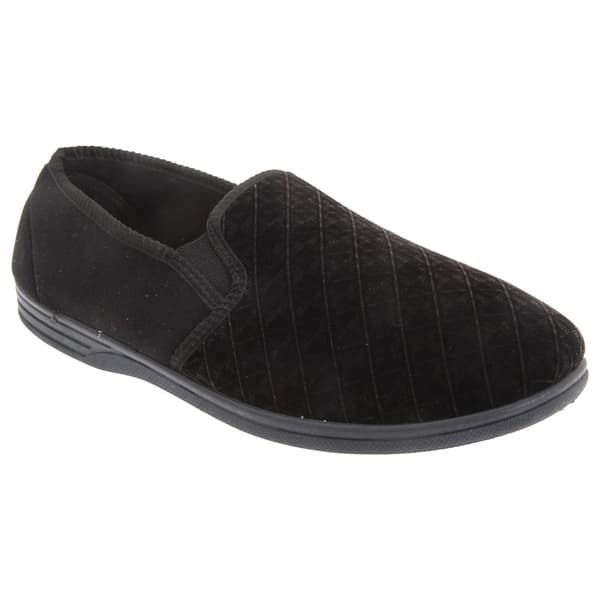 Zedzzz Kevin Velour Twin Gusset-tøfler til mænd Black 12 UK