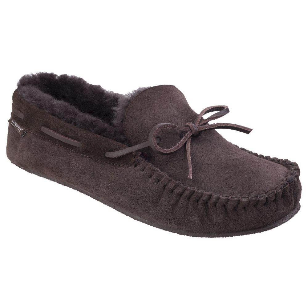 Cotswold Mens Chastleton Sheepskin Moccasin Soft Leather Slippers