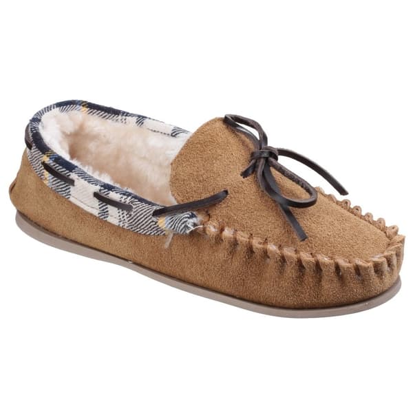 Cotswold Womens/Ladies Kilkenny Classic Fur Lined Moccasin Slippers Tan 8 UK