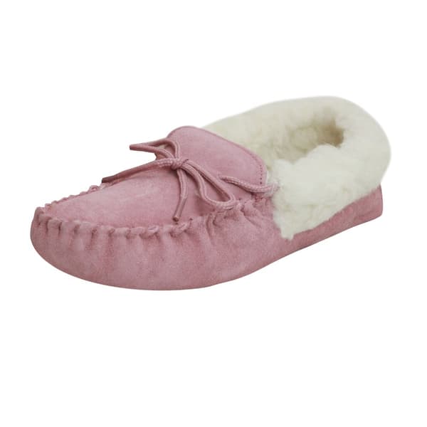Eastern Counties Leather Kvinnor/Damer Soft Sole Moccasins med ullfoder Pink 7 UK