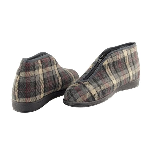 Sleepers Mens Jed II Thermal Zip Check Bootee tofflor med termisk dragkedja