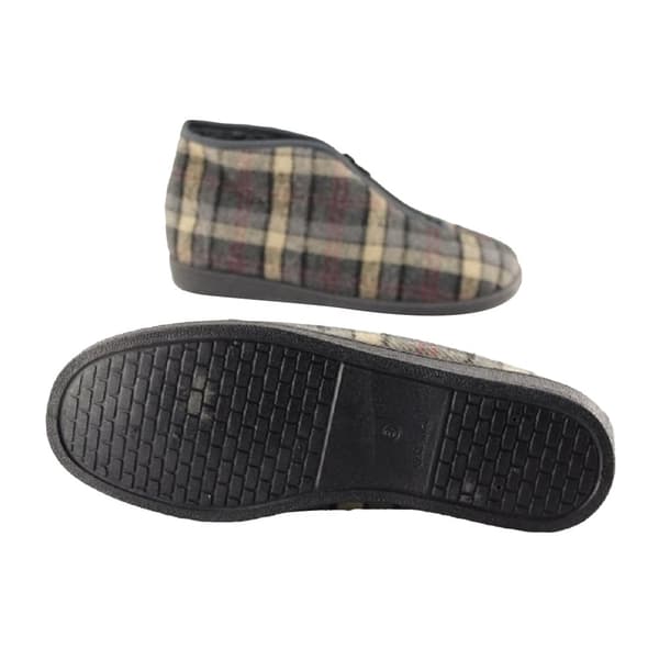 Sleepers Mens Jed II Thermal Zip Check Bootee Slippers