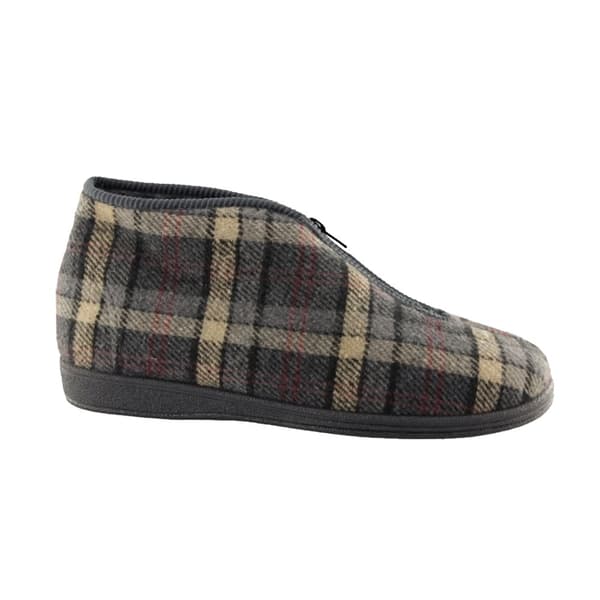 Sleepers Mens Jed II Thermal Zip Check Bootee Slippers