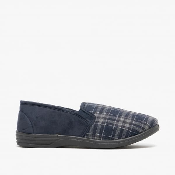 Zedzzz Herre Harley Check Felt Gusset Tøfler