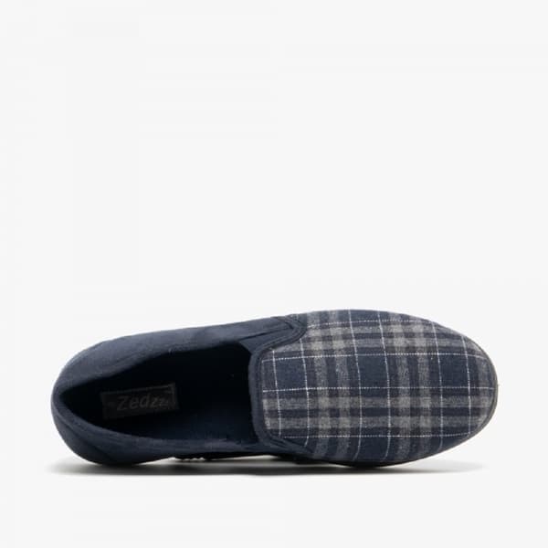 Zedzzz Herre Harley Check Felt Gusset Tøfler