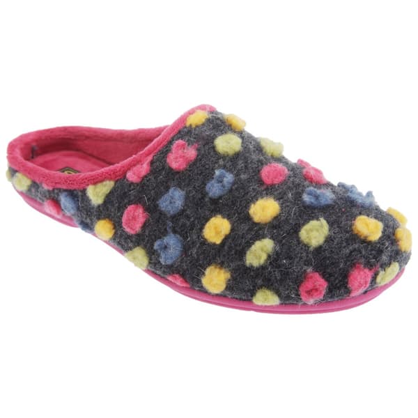 Sleepers Dame/Damer Amy Plettede strikkede hjemmesko i strikket stof Fuchsia/Multi 9 UK