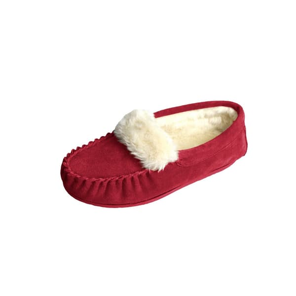 Eastern Counties Leather Kvinnor/Damer Zoe Plush Lined Moccasins Crimson 4 UK