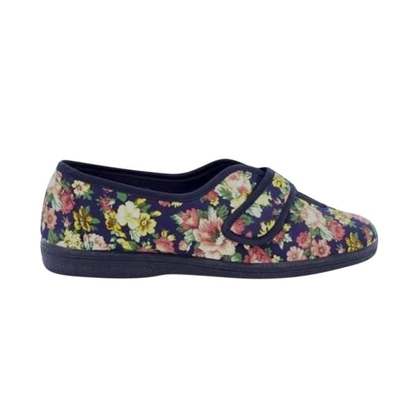 Sleepers Womens/Ladies Wilma Touch Fastening V Opening Floral Casual Cotton Slippers