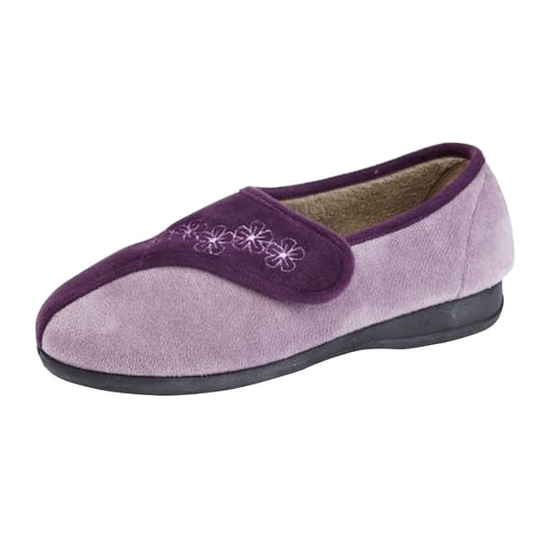 Sleepers Dame/Damer Gemma Touch Fastening broderede hjemmesko