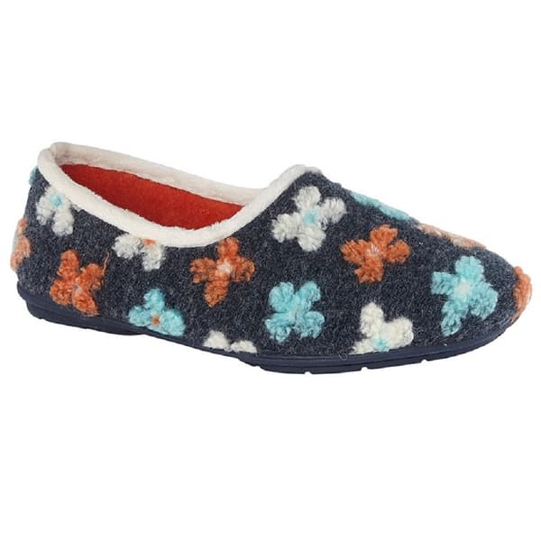 Sleepers Dame/Damer Gracie Floral Memory Foam-tøfler Grey/Multicoloured 3 UK
