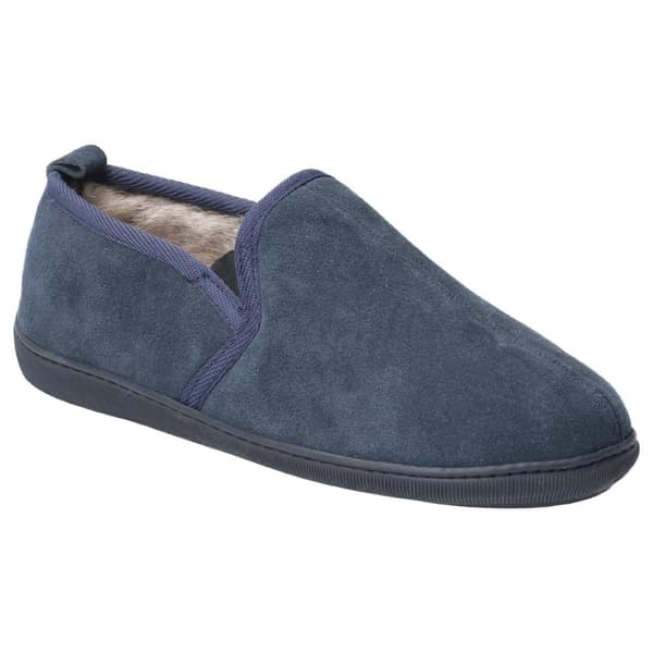 Hush Puppies Herre Arnold Slip On læder hjemmesko Navy 10 UK