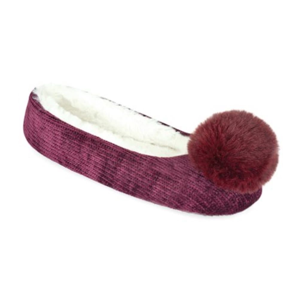 Womens/Ladies Pom Pom Ballet Slippers