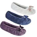 Miniatyrbilde 2 av 2: Womens/Ladies Velour Ballet Slippers