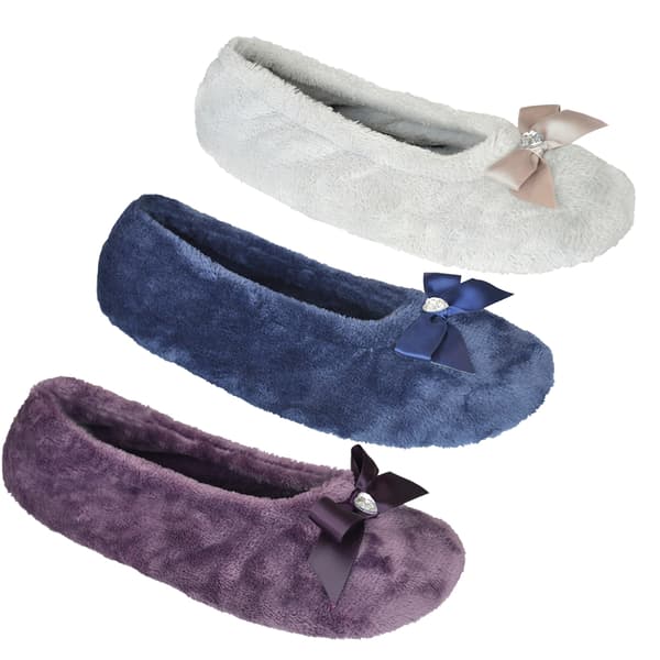 Womens/Ladies Velour Ballet Slippers