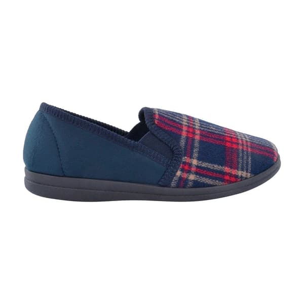 Sleepers Mens Jim Checked Velour Slippers