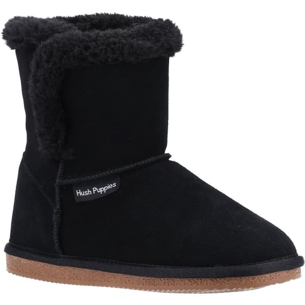 Hush Puppies Womens/Ladies Ashleigh Suede Slipper Boots Black 7 UK